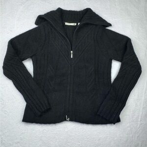 SWE 100% Cashmere Sweater. Front zip. Black. Size M.